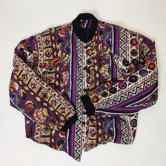 Retro 80s 90s colorful pattern jacket - Picture 1 of 6